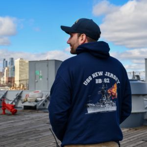 Ryan in USS New Jersey Hoodie and Hat