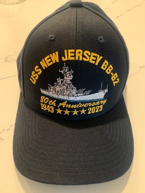 USS New Jersey Cap with Embroidered Ship - Battleship New Jersey