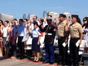 Battleship Welcomes 34 New Citizens on July 4th @ Battleship New Jersey