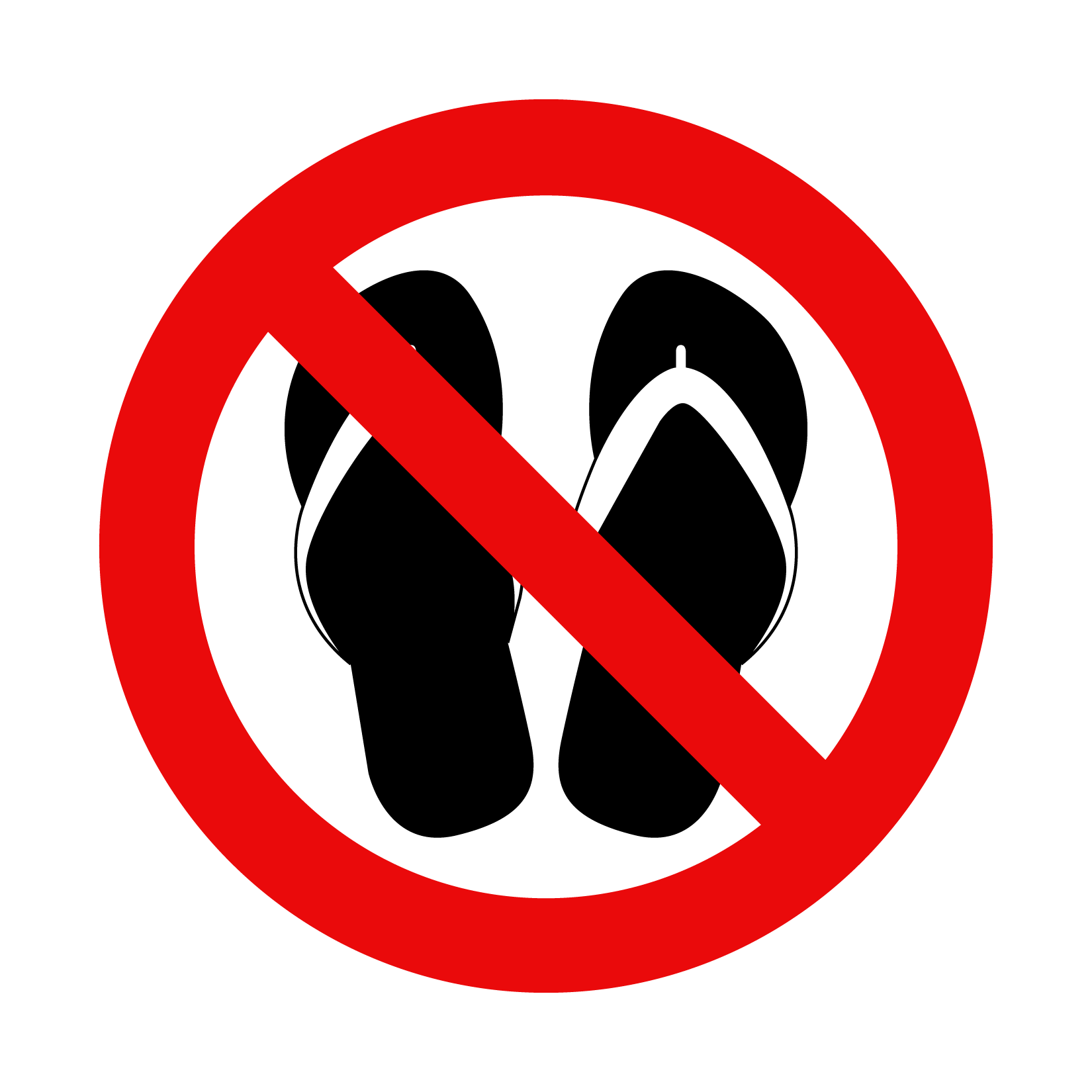 No flip-flops sign.