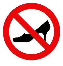 No high-heels sign.